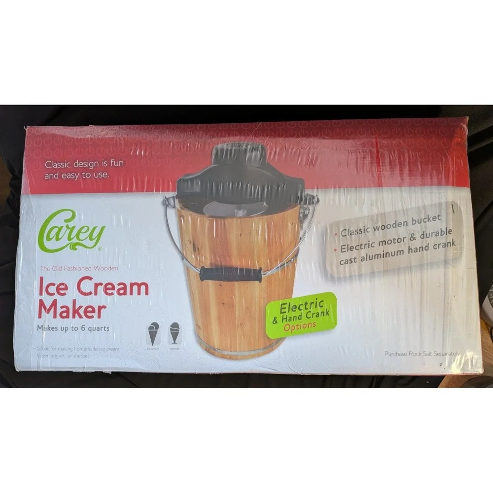 Carey 6 Qt. Homemade Ice Cream Maker Wooden Bucket